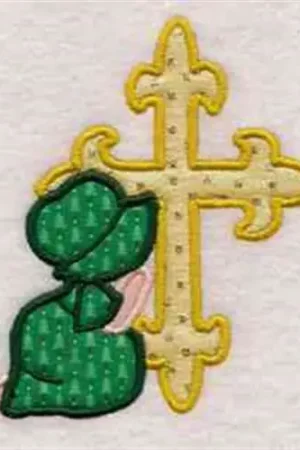 Clearance Applique Sun Bonnet Cross Embroidery Design