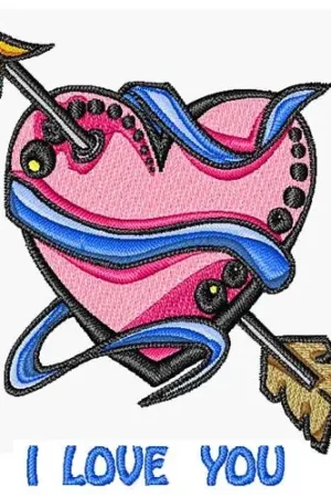 Love You Tattoo Embroidery Design Place Order