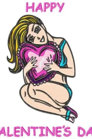 Heart Girl Embroidery Design Super Sale
