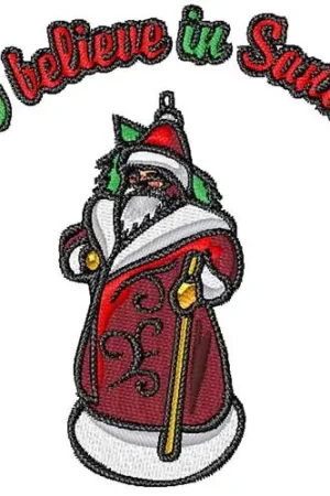 Factory Price Believe in Santa Embroidery Design