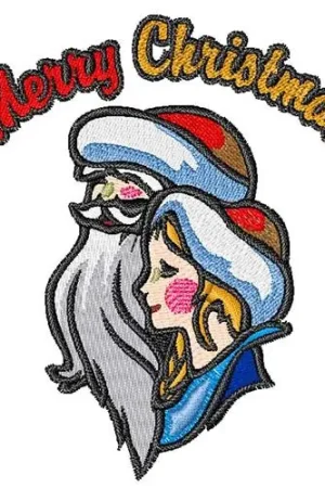 Modern Merry Christmas Embroidery Design