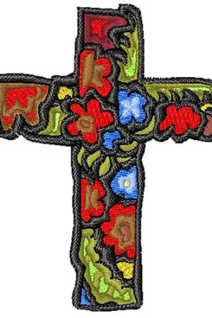 Easter Flower Cross Embroidery Design Low Price