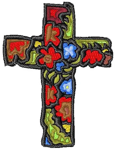 Easter Flower Cross Embroidery Design Low Price