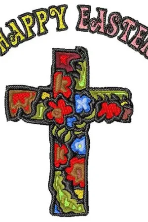 Easter Flower Cross Embroidery Design Buy Today