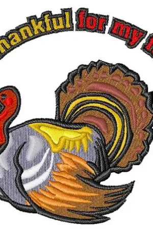Free Returns Thankful for Family Embroidery Design
