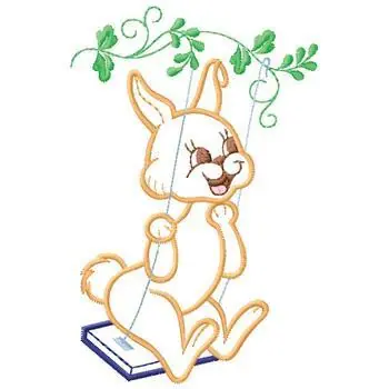 Sale Easter Rabbit Swinging Embroidery Design