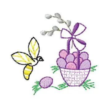 Place Order Bee With Basket Embroidery Design