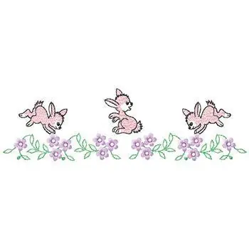 Order Now Bunny Border Embroidery Design