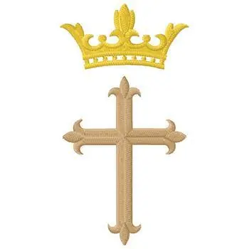 Wholesale Cross With Crown Embroidery Design