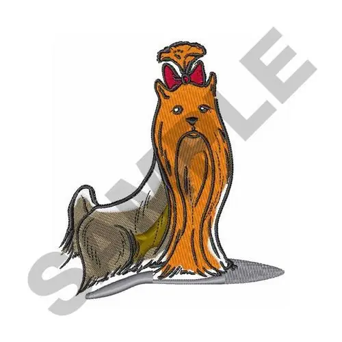YORKSHIRE TERRIER Embroidery Design Handmade