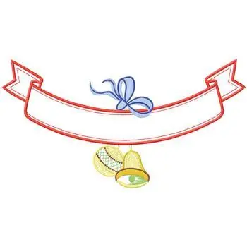 Banner With Bells Embroidery Design Buy Direct