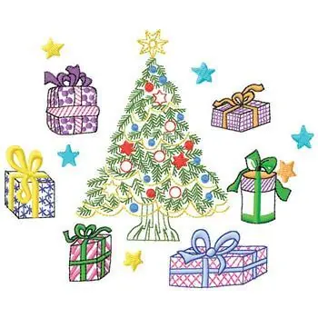 Tree With Gifts Embroidery Design Best Seller