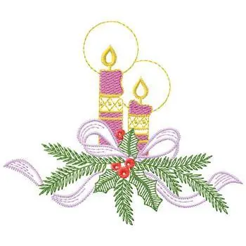 Candle Centerpiece Embroidery Design Holiday Sale