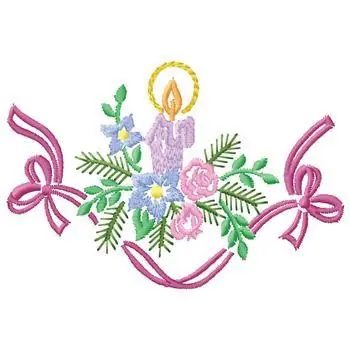 Candle And Ribbon Embroidery Design Next Day Delivery