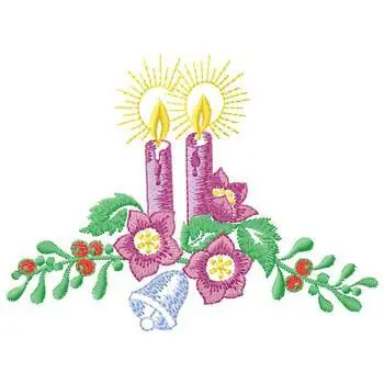 While Supplies Last Candles And Flowers Embroidery Design