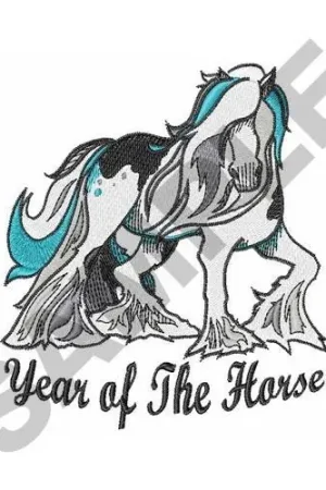 YEAR OF THE HORSE Embroidery Design Clearance