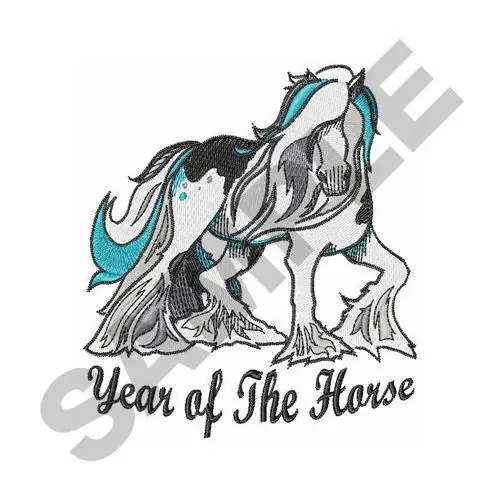 YEAR OF THE HORSE Embroidery Design Clearance