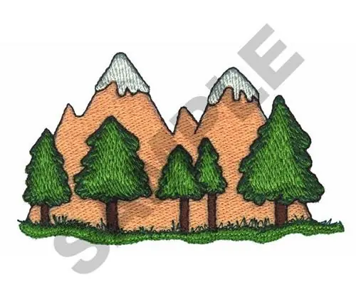 Authentic MOUNTAIN SCENE Embroidery Design