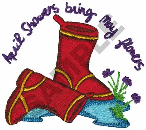 Top Rated APRIL SHOWERS BRING MAY FLOWERS Embroidery Design