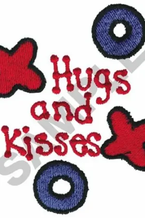 Affordable Hugs and Kisses Embroidery Design
