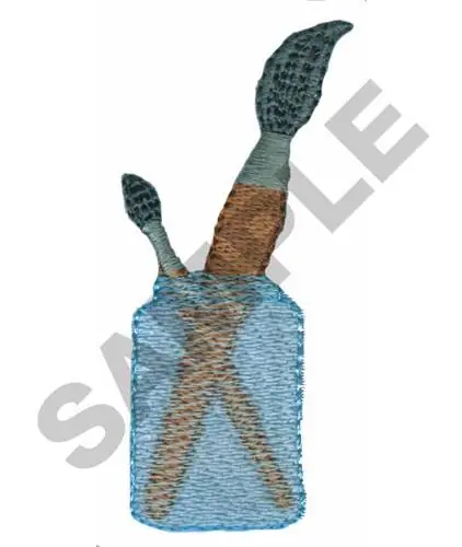 Secure Checkout PAINT BRUSH IN JAR Embroidery Design