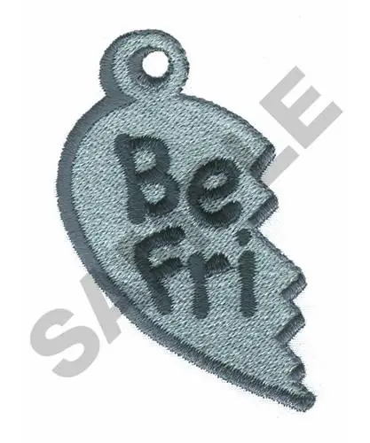 BEST FRIENDS HALF HEART LOCKET (LEFT) Embroidery Design Order Now