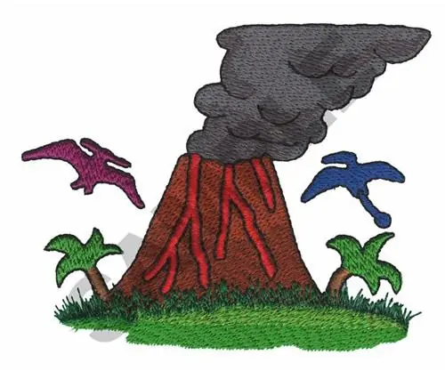 PREHISTORIC VOLCANO Embroidery Design Limited Edition