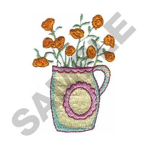 Instant Buy FLOWERS IN VASE Embroidery Design