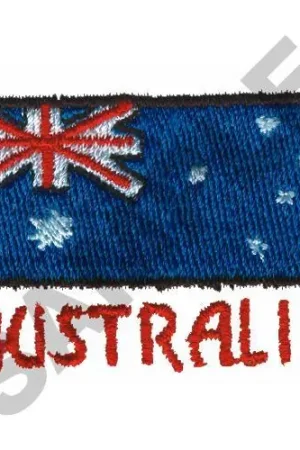 AUSTRALIA WITH FLAG Embroidery Design Hot Picks