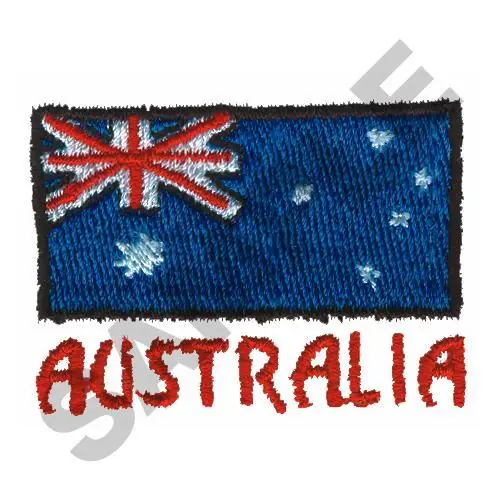 AUSTRALIA WITH FLAG Embroidery Design Hot Picks