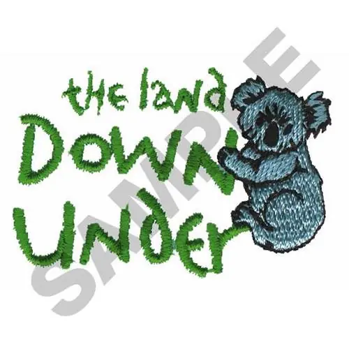 Viral THE LAND DOWN UNDER KOALA Embroidery Design