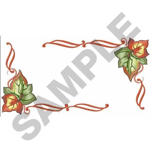 AUTUMN LEAVES FRAME Embroidery Design Handmade