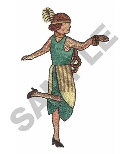 DANCING FLAPPER Embroidery Design Clearance