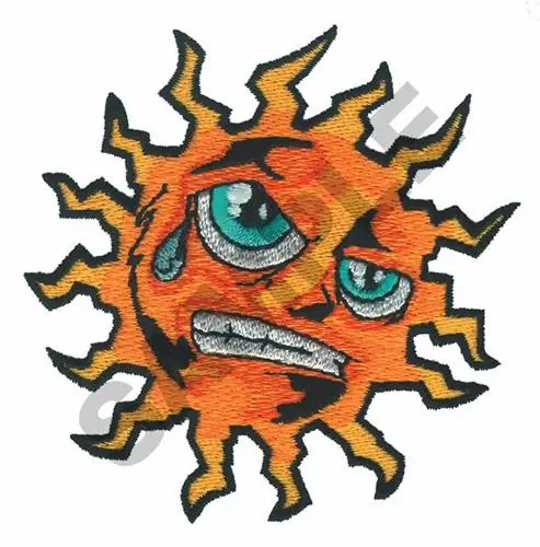 High Quality ANGRY SUN Embroidery Design