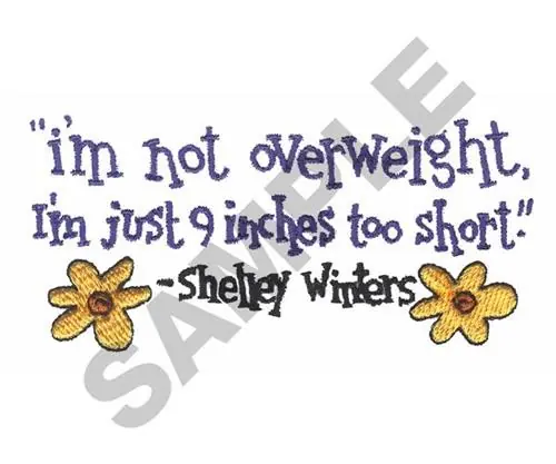 I AM NOT OVERWEIGHT..... Embroidery Design Hot Picks