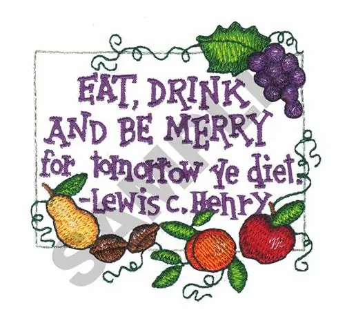Save Now EAT,DRINK,BE MERRY...... Embroidery Design
