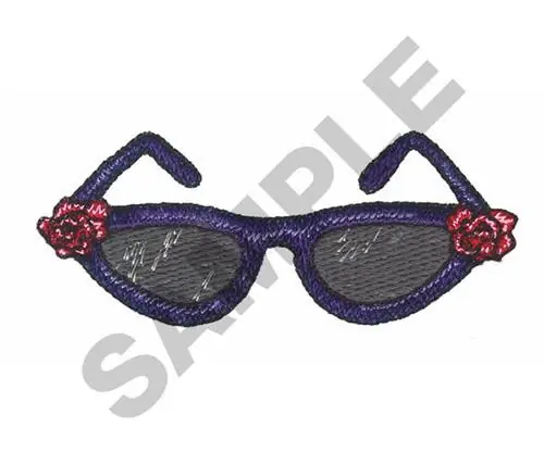 Modern SUN GLASSES Embroidery Design