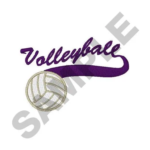 VOLLEYBALL SWOOSH Embroidery Design Fast Shipping
