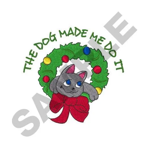THE DOG MADE ME DO IT Embroidery Design Modern