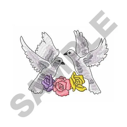 ROSES AND DOVES Embroidery Design Budget