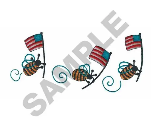 AMERICAN BEES Embroidery Design Original