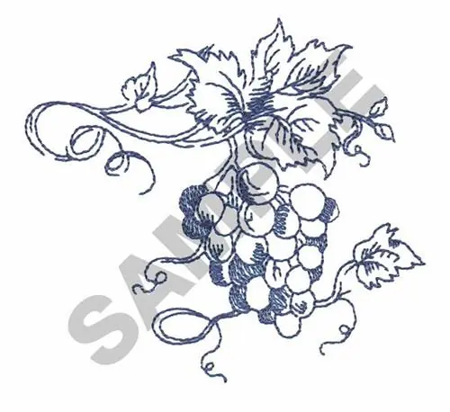 WINE GRAPES Embroidery Design Next Day Delivery