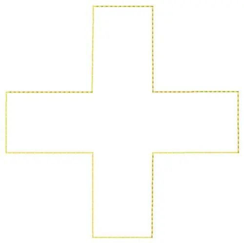 Greek Cross Outline Embroidery Design Crafted