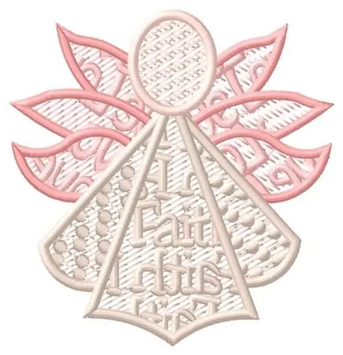 Faith Angel Embroidery Design Popular