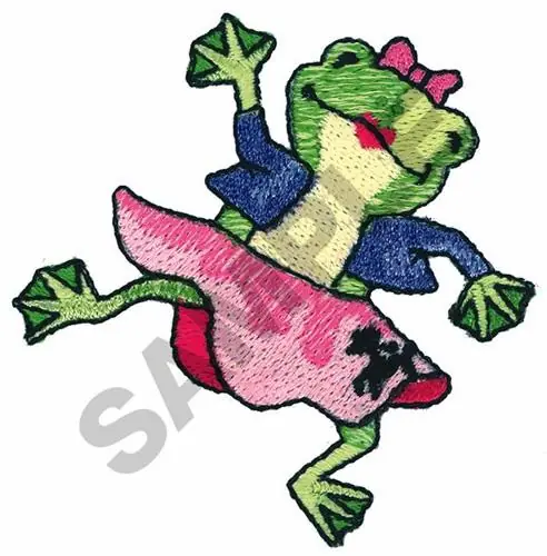 Exclusive GIRL FROG DANCING Embroidery Design