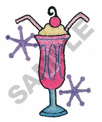 ICE CREAM SHAKE Embroidery Design Same Day Shipping