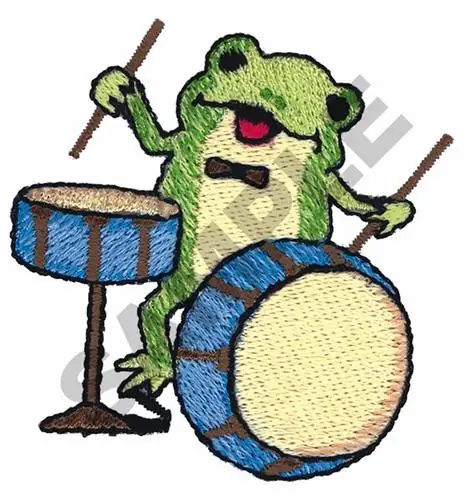 Super Sale FROG WITH DRUMS Embroidery Design