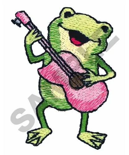 FROG WITH GUITAR Embroidery Design Order Now