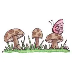 THREE MUSHROOMS Embroidery Design Must Have