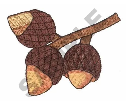 Genuine ACORNS Embroidery Design